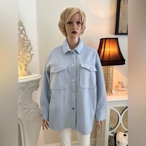 Zara Women's Soft Blue Utility Jacket